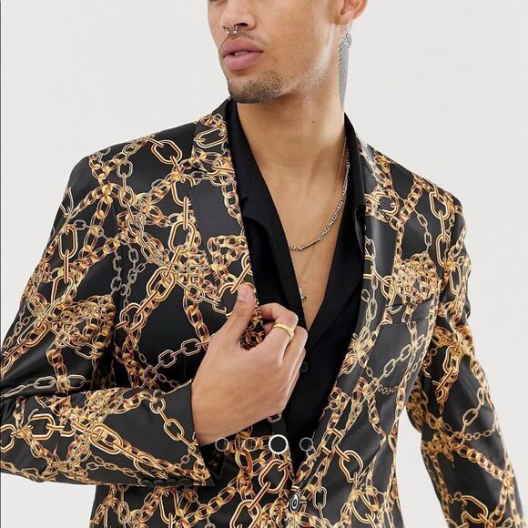 Gold Chain All Over Print 2pc Suit - Picture 5 of 12